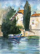 River in Berlin, 9 x 12 inches  sold