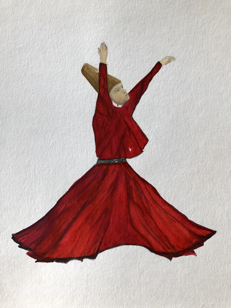 Dancing Darwish, 12.5 x 9.5 inches sold