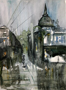 Rain in the City, 12.5 x 9.5 inches sold